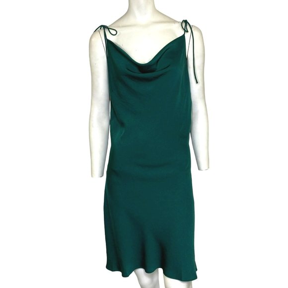 Glam Mini Slip Dress Forest Green Size Large NWT - Picture 3 of 4